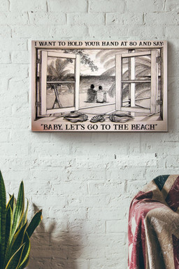 Vintage 3D Window View Gift Idea Gay Couple Go To The Beach Decor Framed Prints, Canvas Paintings Framed Matte Canvas 16x24