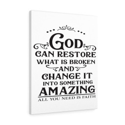 Scripture Canvas God Can Restore Christian Meaningful Framed Prints, Canvas Paintings Framed Matte Canvas 8x10