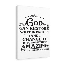 Scripture Canvas God Can Restore Christian Meaningful Framed Prints, Canvas Paintings Wrapped Canvas 12x16