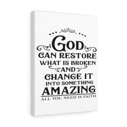 Scripture Canvas God Can Restore Christian Meaningful Framed Prints, Canvas Paintings Framed Matte Canvas 20x30