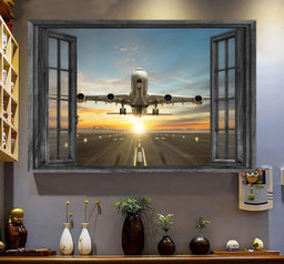 Pilot Canvas Painting Art 3D Window View Print Gift Idea Framed Prints, Canvas Paintings Framed Matte Canvas 8x10