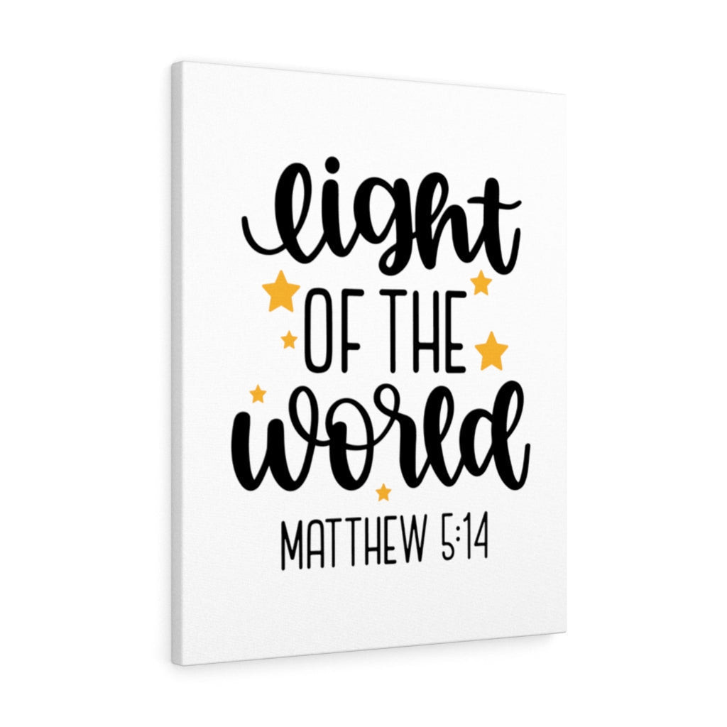 Scripture Canvas Light Of The World Matthew 5:14 Christian Bible Verse Meaningful Framed Prints, Canvas Paintings Wrapped Canvas 8x10