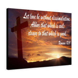 Scripture Canvas Love Without Dissimulation Romans 12:9 Christian Bible Verse Meaningful Framed Prints, Canvas Paintings Framed Matte Canvas 20x30