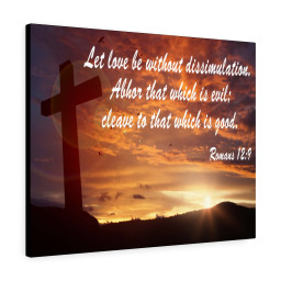 Scripture Canvas Love Without Dissimulation Romans 12:9 Christian Bible Verse Meaningful Framed Prints, Canvas Paintings Wrapped Canvas 8x10