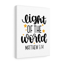 Scripture Canvas Light Of The World Matthew 5:14 Christian Bible Verse Meaningful Framed Prints, Canvas Paintings Framed Matte Canvas 16x24
