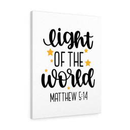 Scripture Canvas Light Of The World Matthew 5:14 Christian Bible Verse Meaningful Framed Prints, Canvas Paintings Framed Matte Canvas 8x10