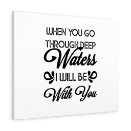 Scripture Canvas I Will Be With You Christian Bible Verse Meaningful Framed Prints, Canvas Paintings Framed Matte Canvas 8x10