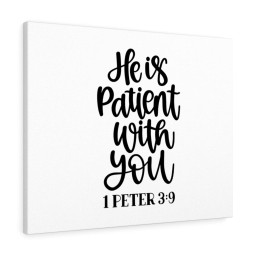 Scripture Canvas Patient 1 Peter 3:9 Christian Bible Verse Meaningful Framed Prints, Canvas Paintings Framed Matte Canvas 16x24
