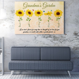 Personalized Grandkid Names Grandma'S Garden Sunflower Gift Ideas, Thought Of Our Love For You Gift For Grandma Framed Prints, Canvas Paintings Framed Matte Canvas 12x16