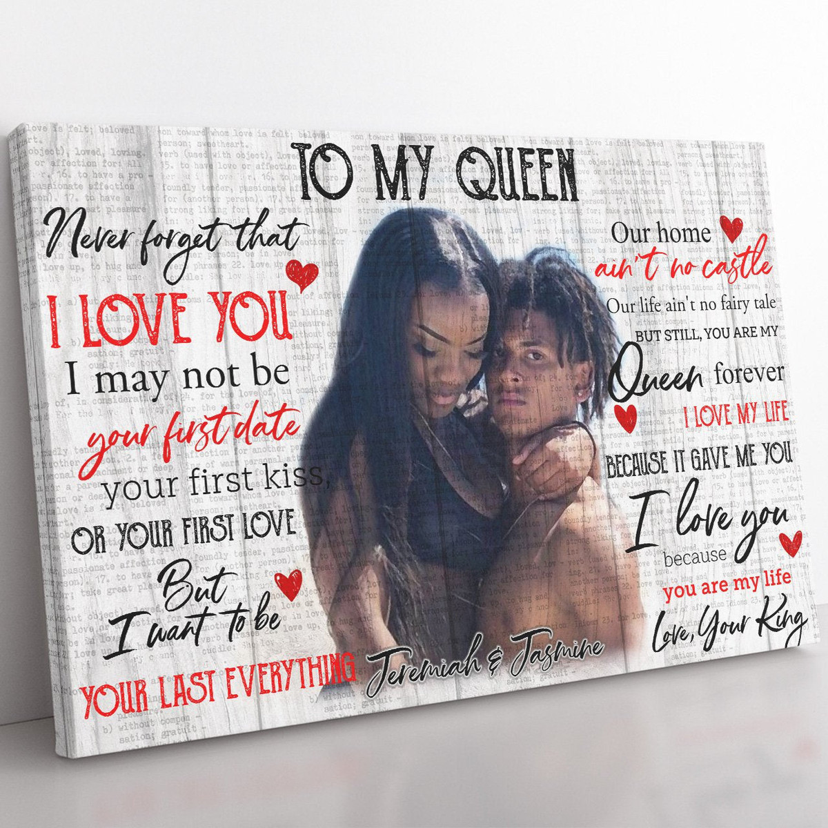 To My Black Queen Gift Ideas Gift Ideas, I Want to be Your Last Gift Ideas, You're My Life Gift Ideas for Black Wife Framed Prints, Canvas Paintings Wrapped Canvas 8x10