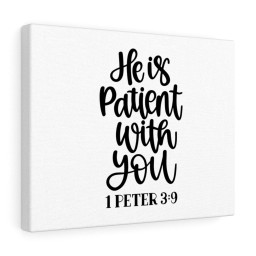 Scripture Canvas Patient 1 Peter 3:9 Christian Bible Verse Meaningful Framed Prints, Canvas Paintings Framed Matte Canvas 8x10