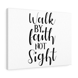 Scripture Canvas Walk By Faith Not Sight Christian Meaningful Framed Prints, Canvas Paintings Framed Matte Canvas 16x24