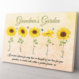 Personalized Grandkid Names Grandma'S Garden Sunflower Gift Ideas, Thought Of Our Love For You Gift For Grandma Framed Prints, Canvas Paintings Framed Matte Canvas 8x10