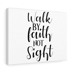 Scripture Canvas Walk By Faith Not Sight Christian Meaningful Framed Prints, Canvas Paintings Framed Matte Canvas 12x16