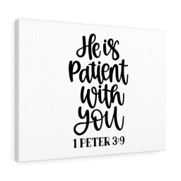 Scripture Canvas Patient 1 Peter 3:9 Christian Bible Verse Meaningful Framed Prints, Canvas Paintings Framed Matte Canvas 12x16
