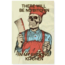 Funny Gift For Wife, There Will Be No Bitchin In My Fucking Kitchen Framed Matte Canvas 16x24