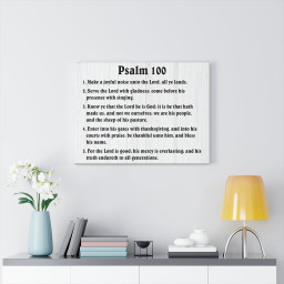 Scripture Canvas Praising God Cheerfully Psalm 100 Christian Bible Verse Meaningful Framed Prints, Canvas Paintings Framed Matte Canvas 16x24