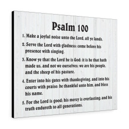 Scripture Canvas Praising God Cheerfully Psalm 100 Christian Bible Verse Meaningful Framed Prints, Canvas Paintings Framed Matte Canvas 12x16