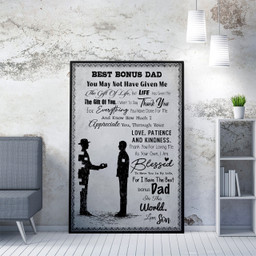 Personalized Canvas Painting, Canvas Hanging Gift For Step Dad, Life Has Give Me The Gift Of You Fo Step Fathers Day Framed Prints, Canvas Paintings Framed Matte Canvas 16x24