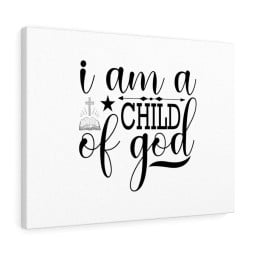 Scripture Canvas I Am A Child Of God Christian Bible Verse Meaningful Framed Prints, Canvas Paintings Framed Matte Canvas 16x24