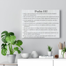Scripture Canvas Prosperity and Divine Favor Psalm 112 Christian Bible Verse Meaningful Framed Prints, Canvas Paintings Framed Matte Canvas 20x30