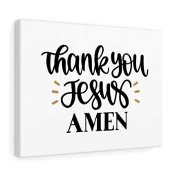 Scripture Canvas Thank You Jesus Christian Bible Verse Meaningful Framed Prints, Canvas Paintings Framed Matte Canvas 12x16