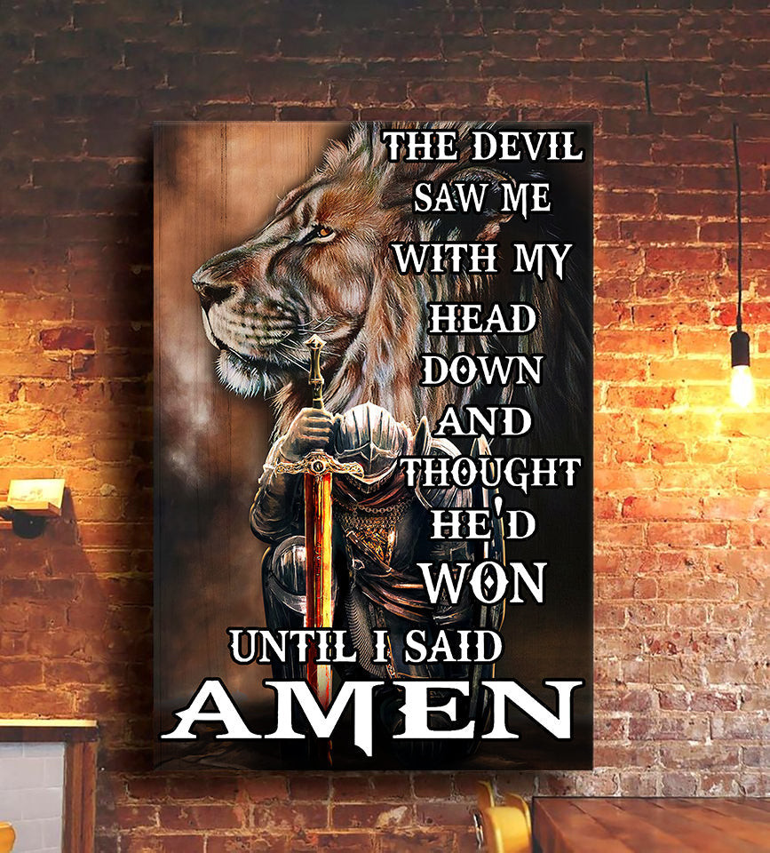 Amen Wrapped Canvas 3D Painting Art Godfather Jesus God Christian Gift Idea Framed Prints, Canvas Paintings Wrapped Canvas 8x10