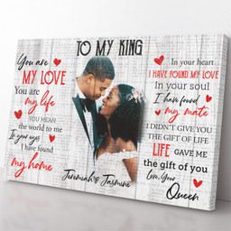 Gift Ideas For My Black King, You'Re My Love My Life Wall Art, In Your Heart I'Ve Found My Love Gift For Husband Framed Prints, Canvas Paintings Framed Matte Canvas 8x10
