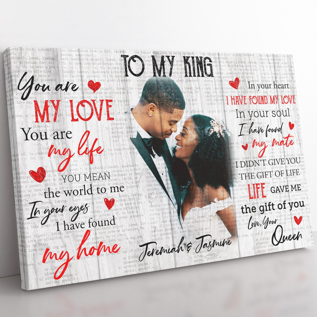 Gift Ideas For My Black King, You'Re My Love My Life Wall Art, In Your Heart I'Ve Found My Love Gift For Husband Framed Prints, Canvas Paintings Wrapped Canvas 8x10
