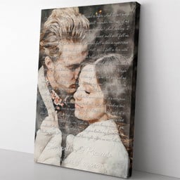 Custom Watercolor Painting Portrait Couple from Photo Gift Ideas, 1st Song Lyrics Dance Vows Wedding Gift Gift Ideas Framed Prints, Canvas Paintings Wrapped Canvas 8x10