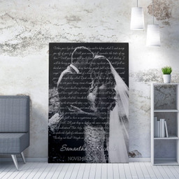 Wedding Song Lyrics With Photo Personalized Wall Art, First Dance Favorite Song Print, 1St Anniversary Custom Sign Framed Gift Framed Prints, Canvas Paintings Framed Matte Canvas 24x36
