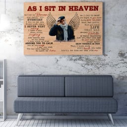 Custom Photo Memorial Gift Ideas, Personalized As I Sit In Heaven Framed Prints, Canvas Paintings Framed Matte Canvas 16x24