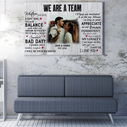 We Are A Team Gift Ideas For Her, Custom Photo Anniversary Gift For Wife Framed Prints, Canvas Paintings Framed Matte Canvas 12x16