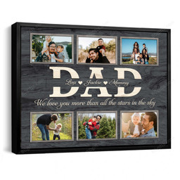 Happy Father's Day Customized Name & Photo Collage Canvas Print Birthday Gift, Family Gift Ideas - Personalized Wall Art Home Decor