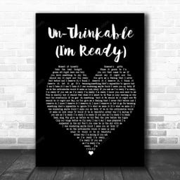 Alicia Keys Un-Thinkable (I'm Ready) Black Heart Song Lyric Art Print - Canvas Print Wall Art Home Decor
