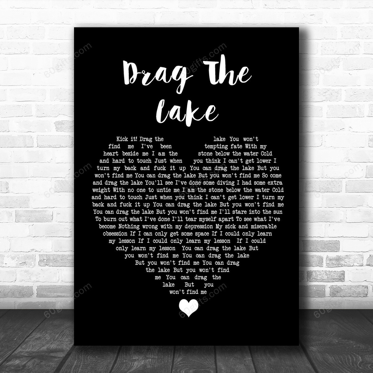 The Amity Affliction Drag The Lake Black Heart Song Lyric Art Music Print - Canvas Print Wall Art Home Decor