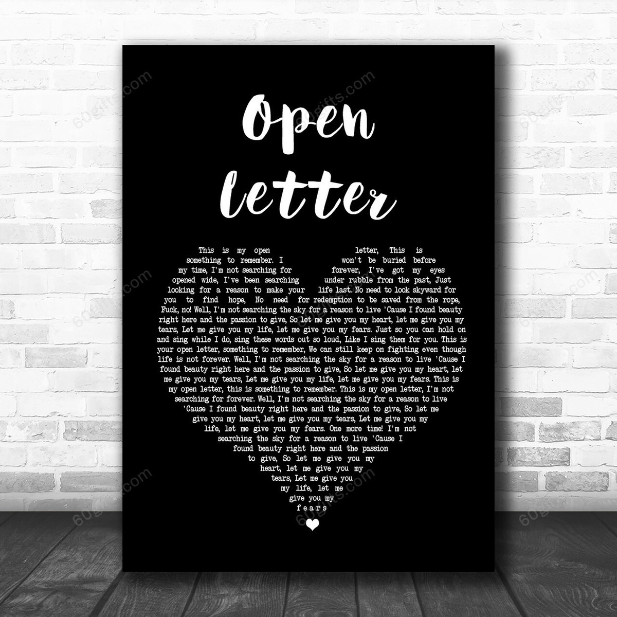 The Amity Affliction Open Letter Black Heart Song Lyric Music Art Print - Canvas Print Wall Art Home Decor