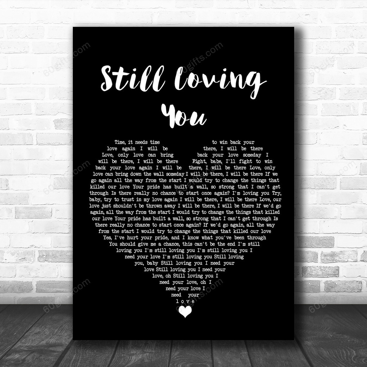 Scorpions Still Loving You Black Heart Song Lyric Art Print - Canvas Print Wall Art Home Decor