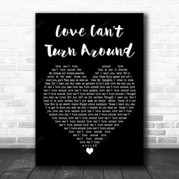 Farley Jackmaster Funk Love Can?t Turn Around Black Heart Decorative Art Gift Song Lyric Print - Canvas Print Wall Art Home Decor