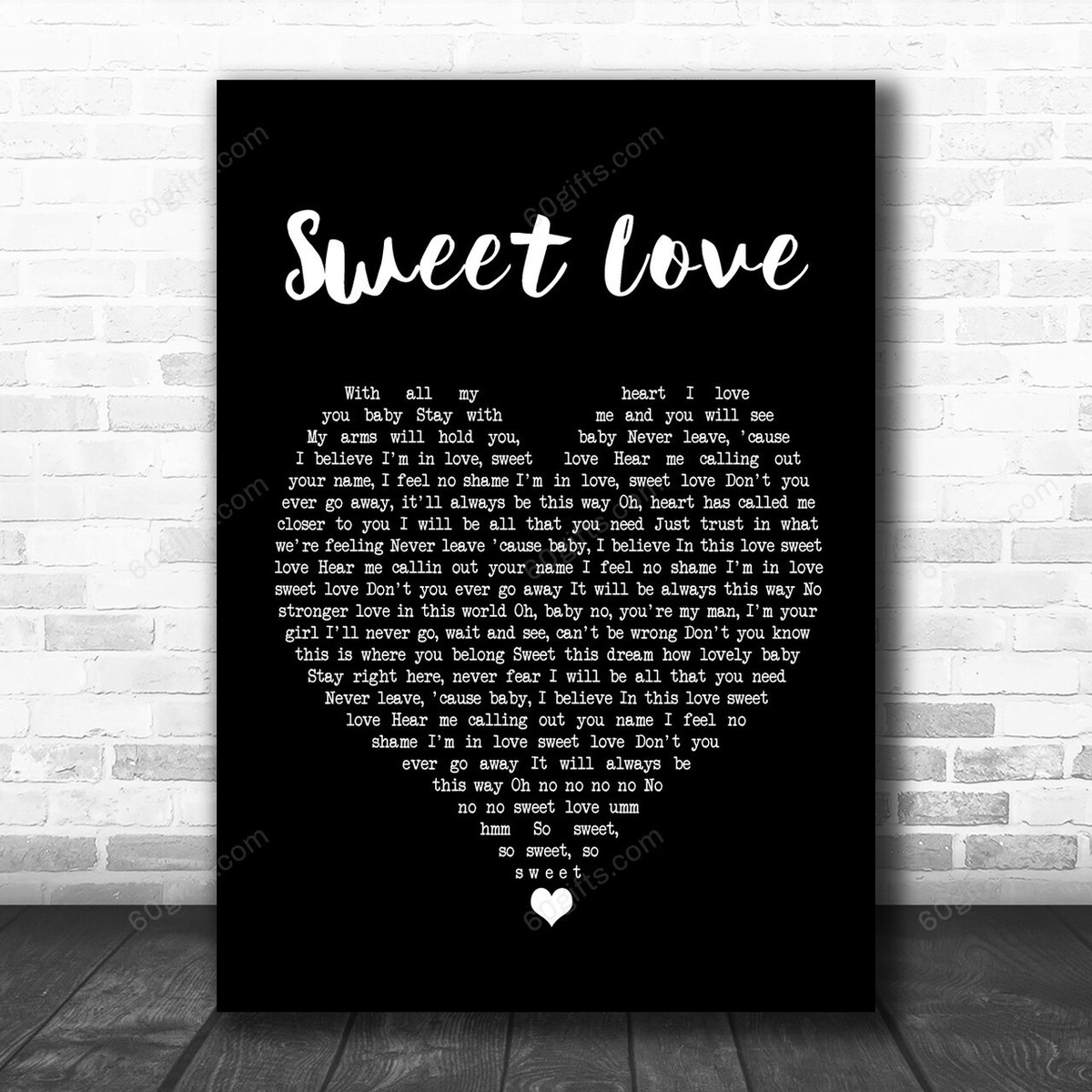 Anita Baker Sweet Love Black Heart Song Lyric Art Music Print - Canvas Print Wall Art Home Decor
