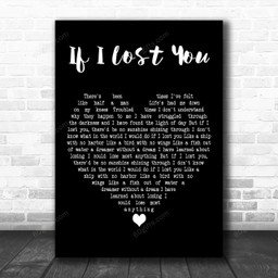 Travis Tritt If I Lost You Black Heart Decorative Art Gift Song Lyric Print - Canvas Print Wall Art Home Decor