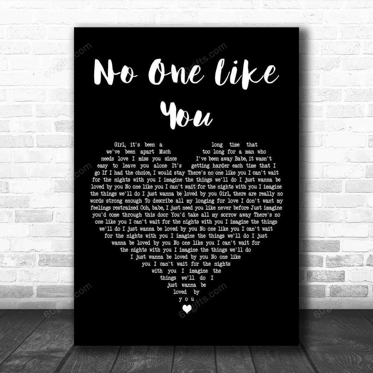Scorpions No One Like You Black Heart Decorative Art Gift Song Lyric Print - Canvas Print Wall Art Home Decor