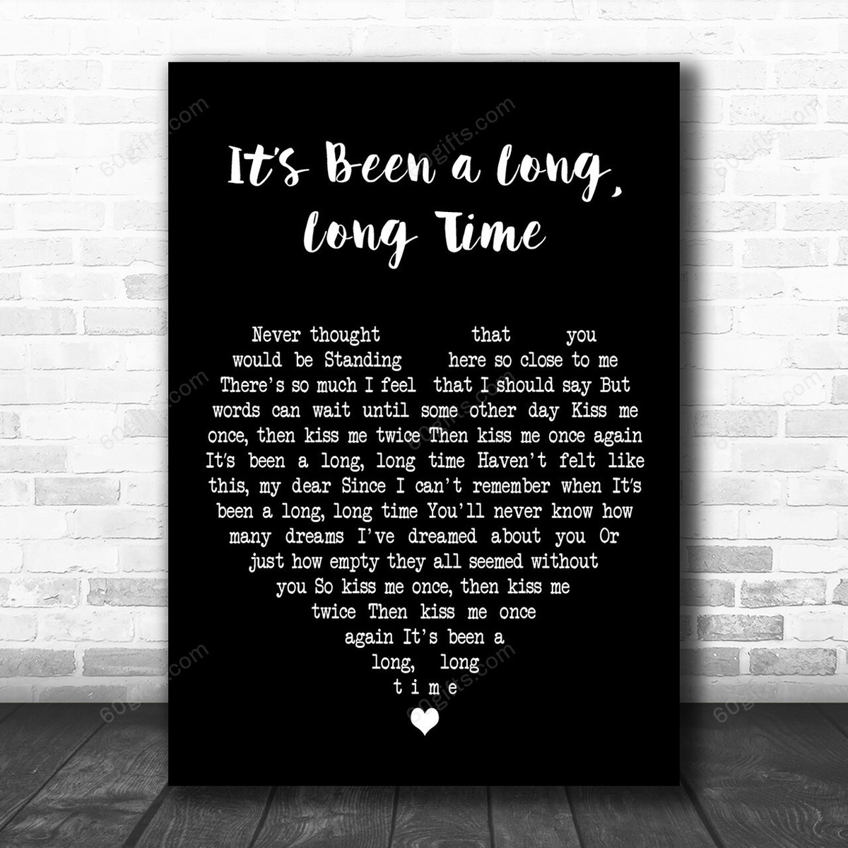 Harry James and His Orchestra It?s Been a Long, Long Time Black Heart Song Lyric Art Print - Canvas Print Wall Art Home Decor