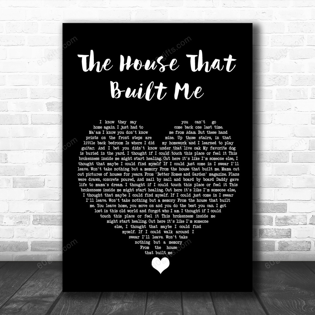 Miranda Lambert The House That Built Me Black Heart Song Lyric Art Music Print - Canvas Print Wall Art Home Decor