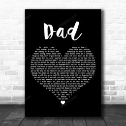 Tyler Wood Dad Black Heart Decorative Art Gift Song Lyric Print - Canvas Print Wall Art Home Decor