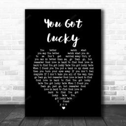 Tom Petty And The Heartbreakers You Got Lucky Black Heart Song Lyric Art Print - Canvas Print Wall Art Home Decor