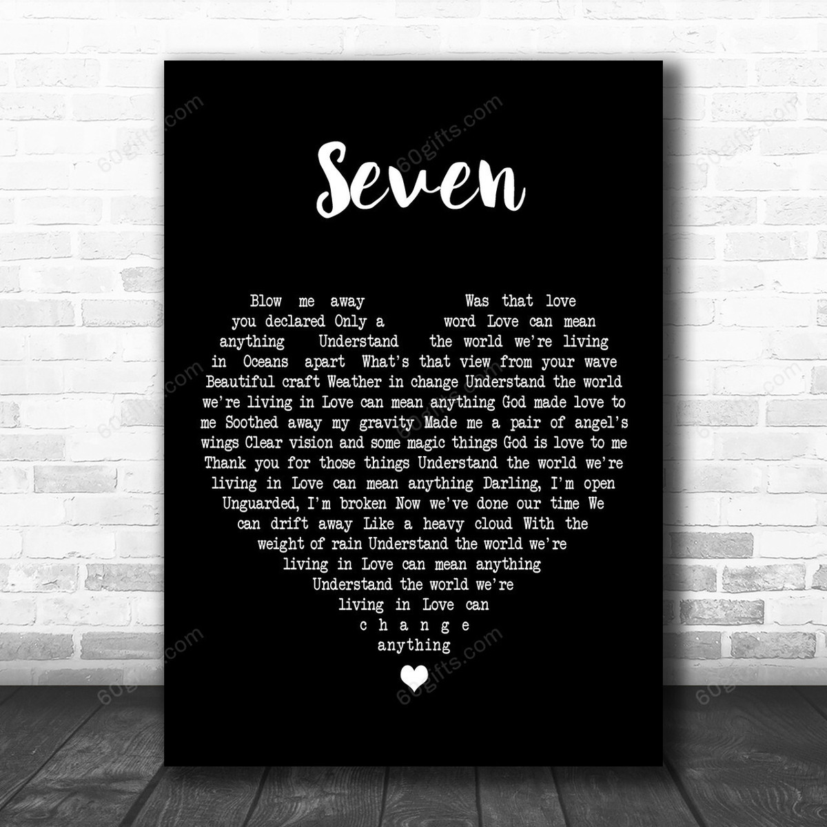 James Seven Black Heart Decorative Art Gift Song Lyric Print - Canvas Print Wall Art Home Decor