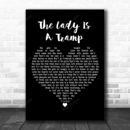Frank Sinatra The Lady Is A Tramp Black Heart Decorative Art Gift Song Lyric Print - Canvas Print Wall Art Home Decor