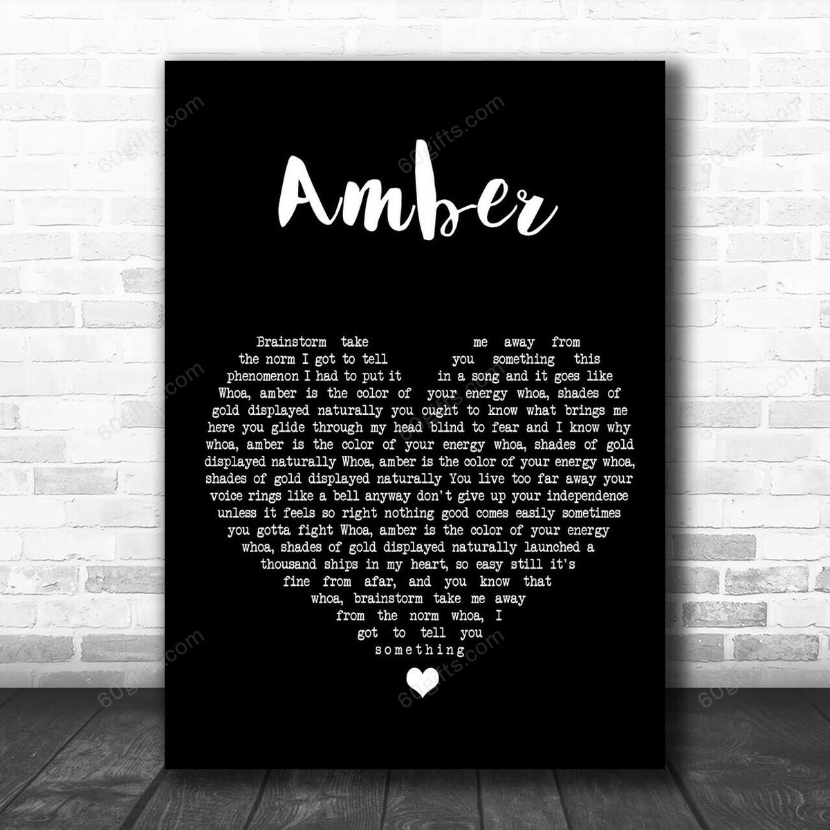 311 Amber Black Heart Song Lyric Art Print - Canvas Print Wall Art Home Decor