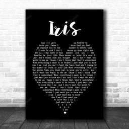 Iris Goo Goo Dolls Black Heart Song Lyric Music Art Print - Canvas Print Wall Art Home Decor
